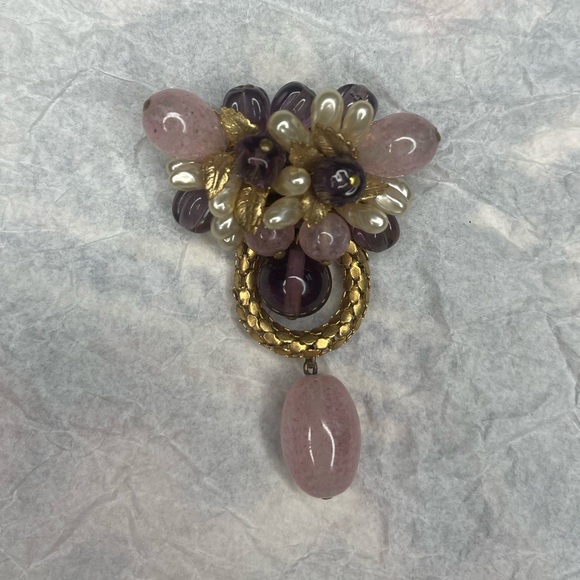 Vintage 1930s Louis Rousselet Paris Poured Glass Brooch - Picture 3 of 11